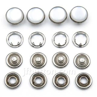 Bouton pression perle blanche