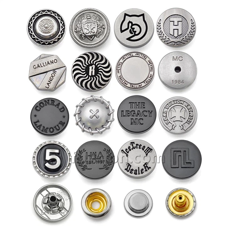 Black Snap Press Metal Button