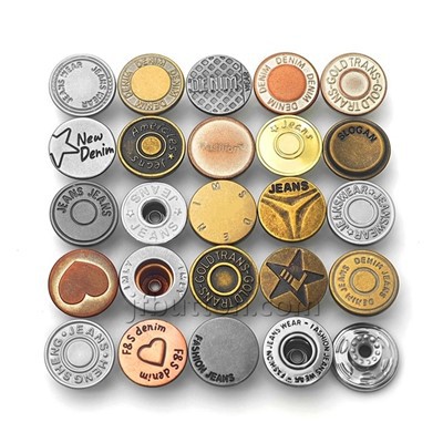 Boutons en jean en laiton