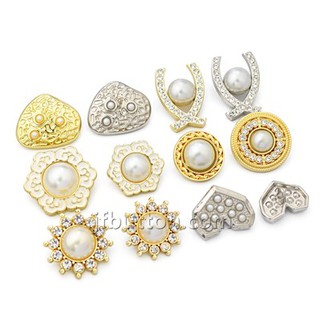 Bouton de tige d'or personnalisé avec perle