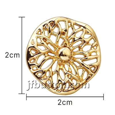 Bouton Feuille Creuse Doré