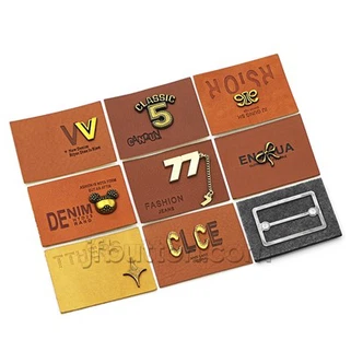 Chapeaux Patch en cuir avec logo en métal