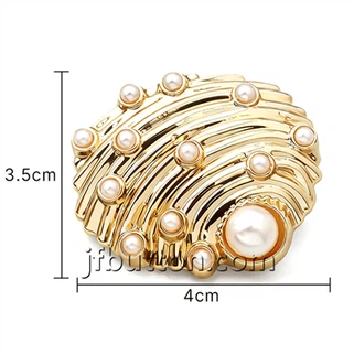 Boutons à tige en forme de coquillage en métal