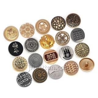 Bouton métallique de tige de finition antique ronde