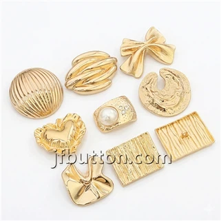 Boutons à tige en métal au design froissé