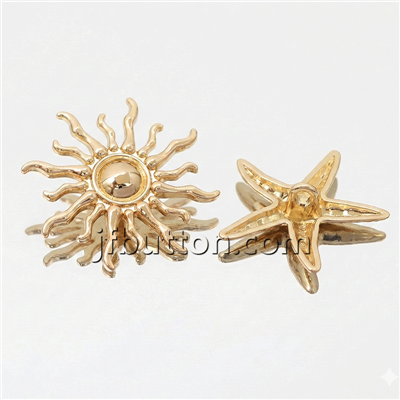 Boutons à tige en forme de soleil doré-