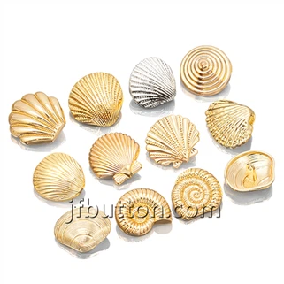 Boutons de coquillage en métal
